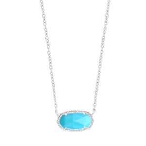 Silver Kendra Scott Elisa necklace w blue stone!